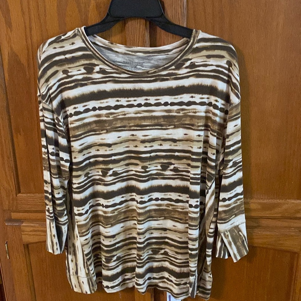 Westbound Petite Med tunic top 3/4 sleeves excellent condition